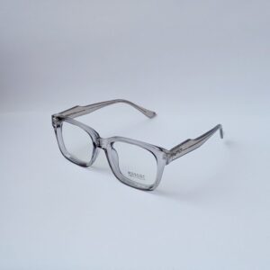 Transparent Crystal Gray Rectangular Eyeglass Frame for Men