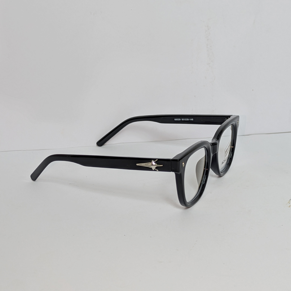 Classic Glossy Black Square Eyeglasses - Image 2