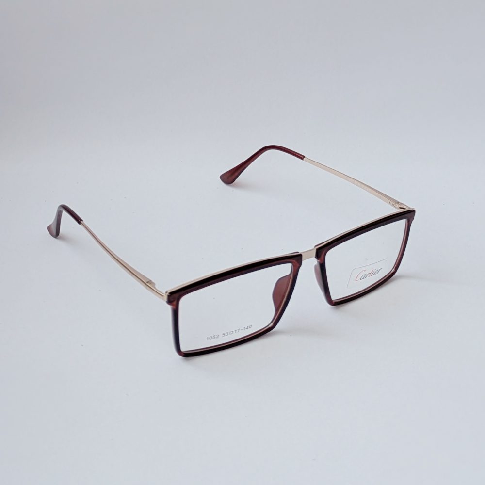 Cartier Rectangular Brown & Gold Optical Eyeglass Frame for Men - Image 2