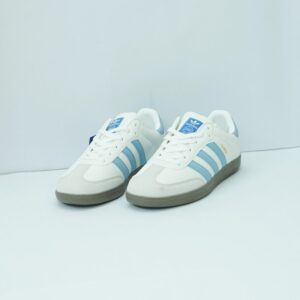 Samba Style Classic White and Sky Blue