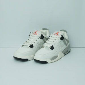 Jordan 4 Style White & Cement Grey