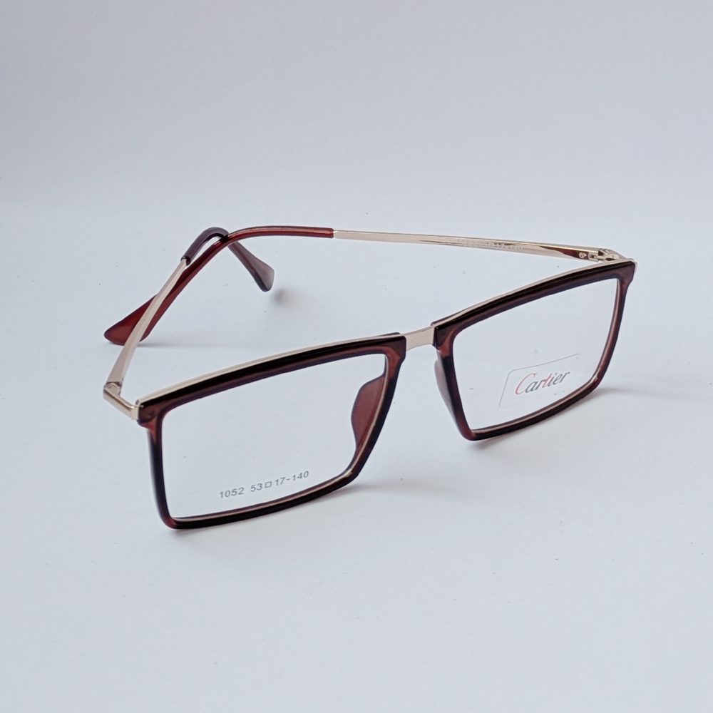 Cartier Rectangular Brown & Gold Optical Eyeglass Frame for Men - Image 4